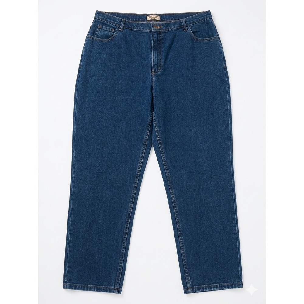 Crossroads Woman Jeans Women 20W Dark Blue Good Straight Leg High Rise Cotton